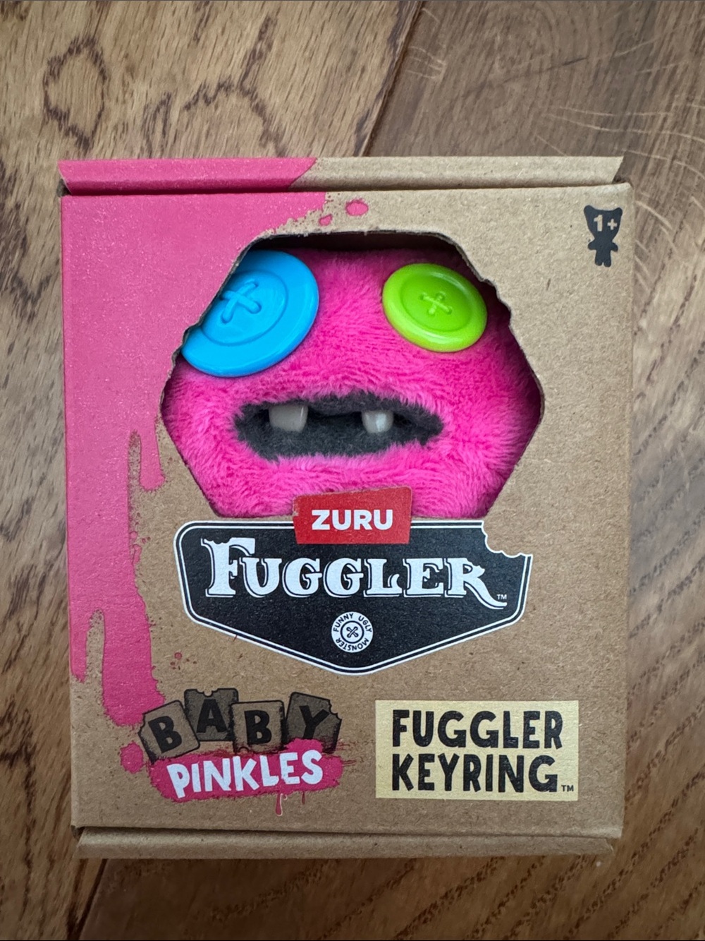 Complete set of Zuru Fuggler Baby Pinkles Keyring Pink Plush Monster (Set of 6) - Picture 8 of 10